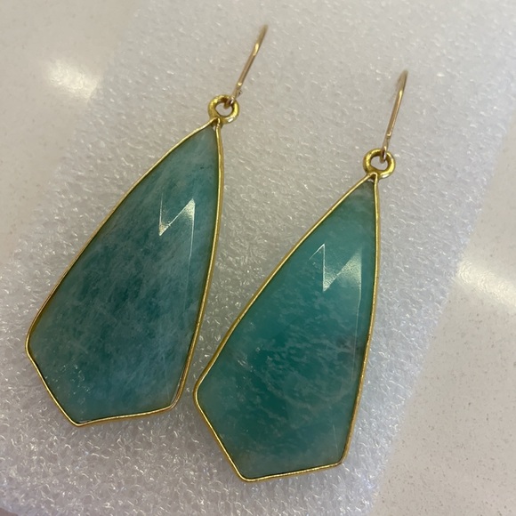 Gorgeous Russian Amazonite Angular Gold Filled Earrings—New! - Picture 1 of 5